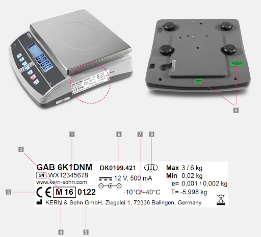 Marquage CE sur une balance