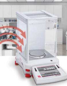 Courants d'air chez une balance d'analyse