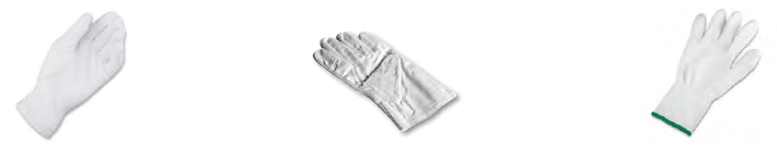 Handschoenen voor de behandeling van testgewichten