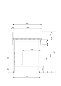 Asem Scheme Laboratory Bench Splashback Shelf P750 14